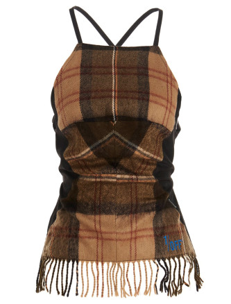 'Checked scarf' top #