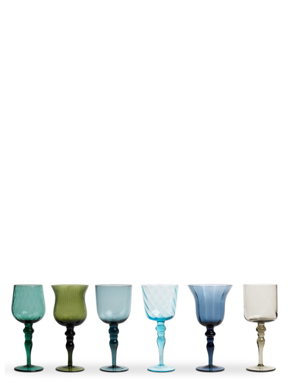 Set 6 Assorted Shapes Calici - Texture Nuance Blue/Green #1