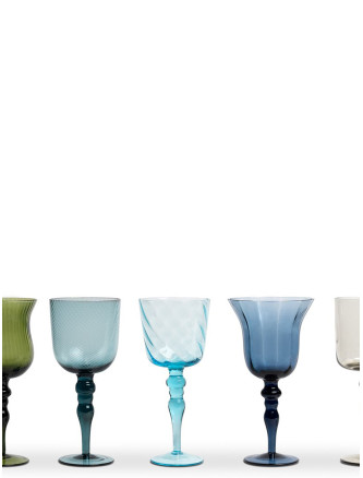 Set 6 Assorted Shapes Calici - Texture Nuance Blue/Green #