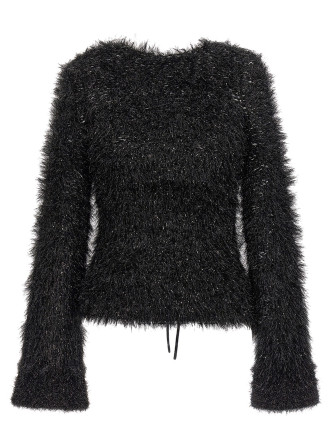 Cut-out lurex sweater