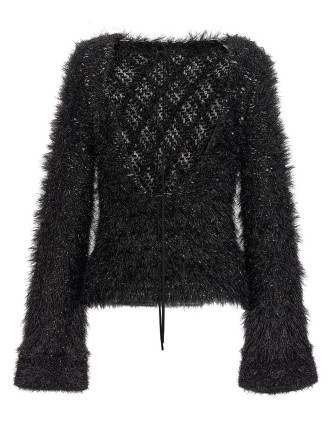 Cut-out lurex sweater #