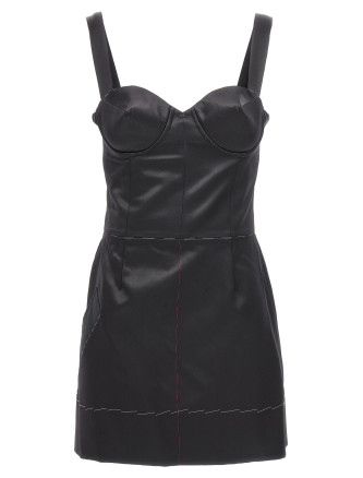 Contrast stitching corset dress