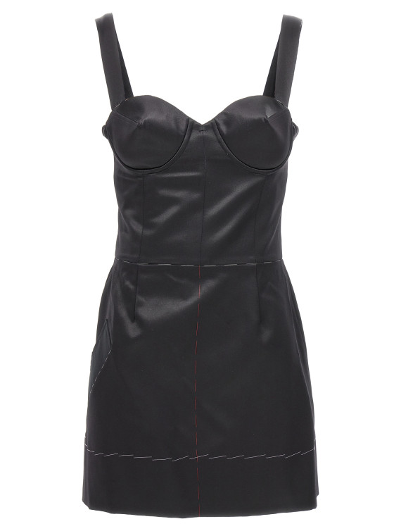 Contrast stitching corset dress #1