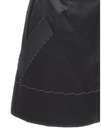 Contrast stitching corset dress #