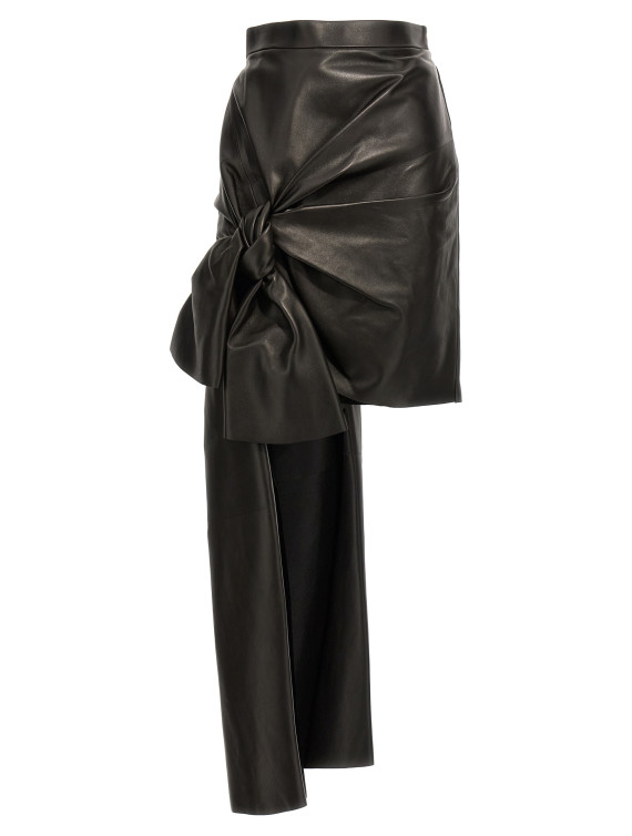 Maxi bow leather skirt #1