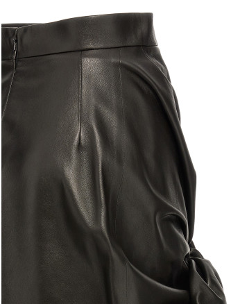 Maxi bow leather skirt #
