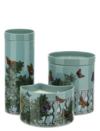 Set of 3 candles 'Nel Mentre - Farfalle e balaustra'