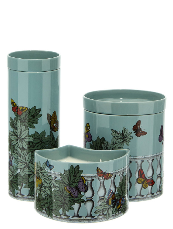 Set of 3 candles 'Nel Mentre - Farfalle e balaustra' #1