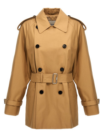 Double-breasted short trench coat #