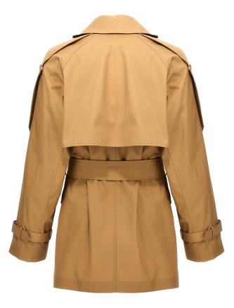 Double-breasted short trench coat #