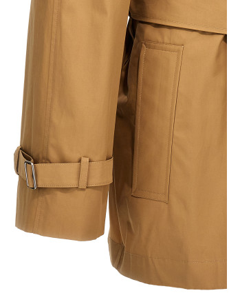 Double-breasted short trench coat #