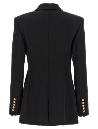 Logo button double-breasted blazer #