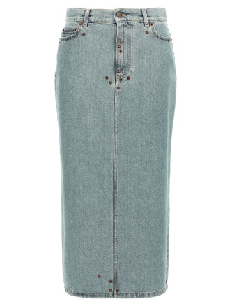 Rivets denim skirt