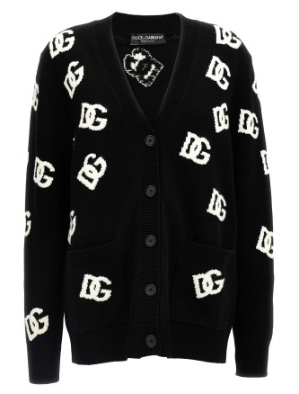 Jacquard logo cardigan