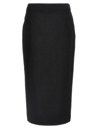 Midi tweed bouclé skirt