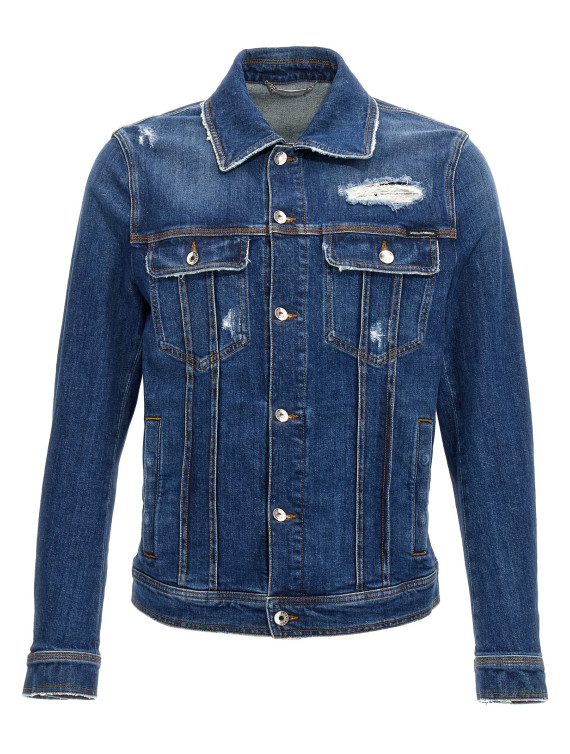 Denim jacket with used effect #1