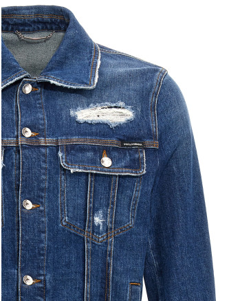 Denim jacket with used effect #
