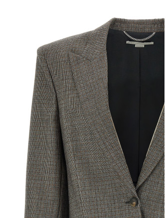 Single-breasted micro houndstooth blazer #