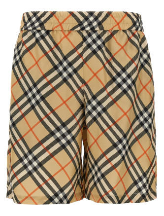 Check silk bermuda shorts