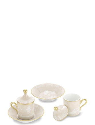 Set of 2 cups with saucer and lid #