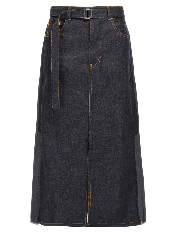 Pleated denim skirt #1