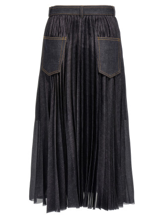 Pleated denim skirt #