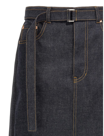 Pleated denim skirt #