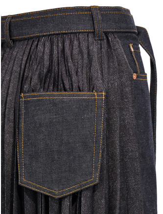 Pleated denim skirt #