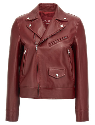 Leather biker jacket
