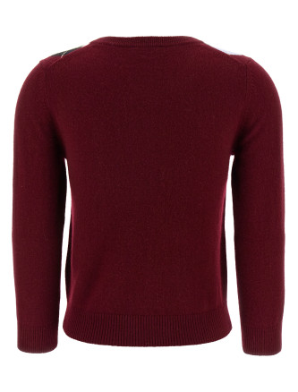 'Burgundy Check' cardigan #