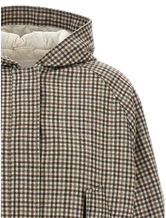 'Shiny Zipper Pull' check jacket #
