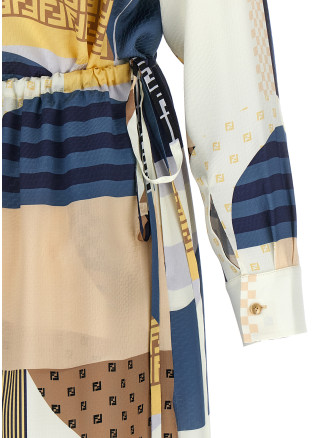 Patchwork silk dress #