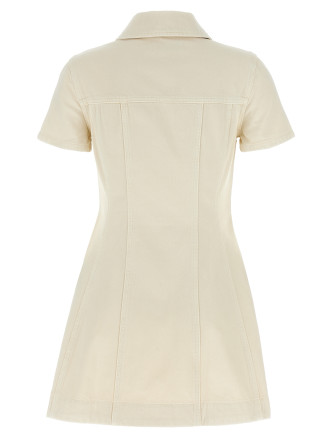 'Cream Collared Denim Mini' dress #