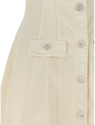 'Cream Collared Denim Mini' dress #