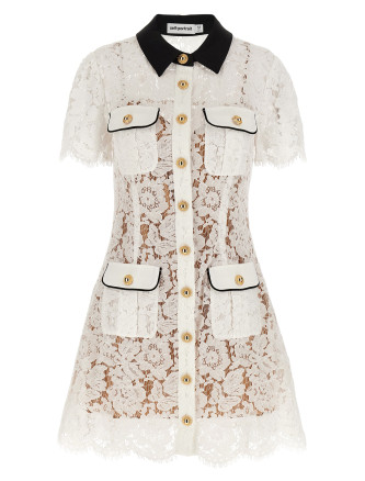 'White Lace Contrast Collar Mini' dress