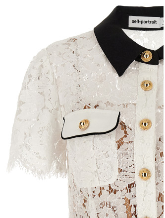 'White Lace Contrast Collar Mini' dress #