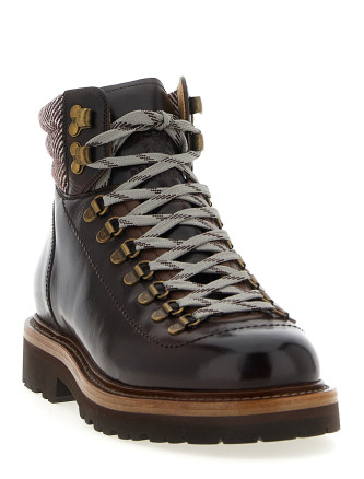 Herringbone insert ankle boots #