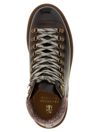 Herringbone insert ankle boots #