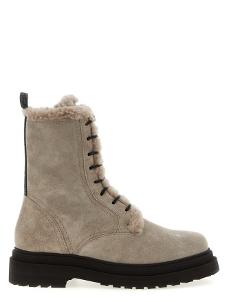 Suede combat boots Monile