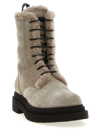 Suede combat boots Monile #
