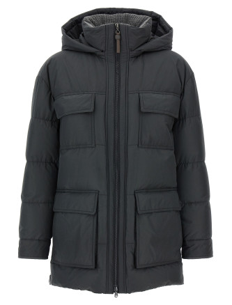 Knitted neck down jacket