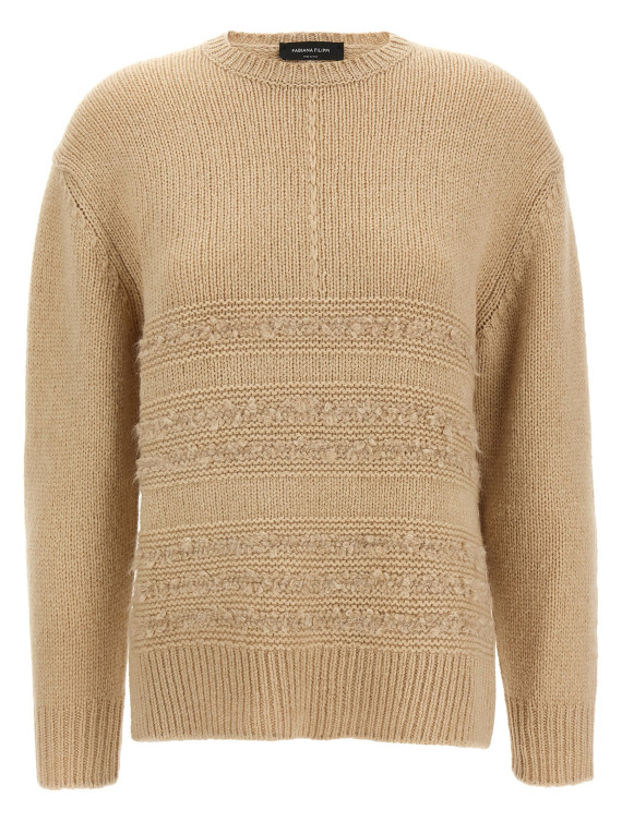 Bouclé insert sweater #1