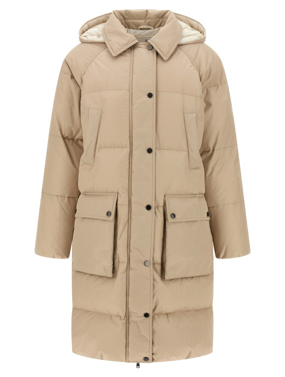 'Shiny Zipper Pull' down jacket #1