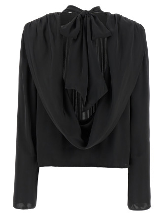 'Satin Drapy Back' top #