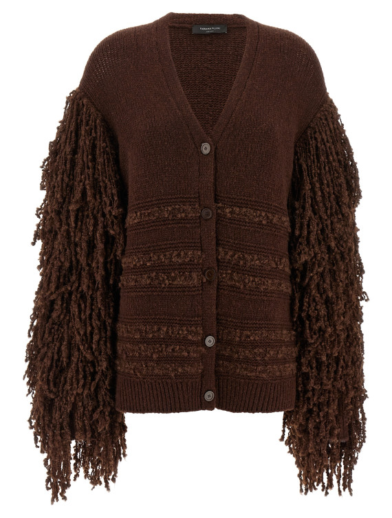 Bouclé fringed cardigan #1