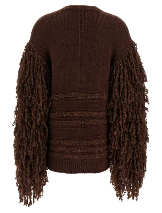 Bouclé fringed cardigan #