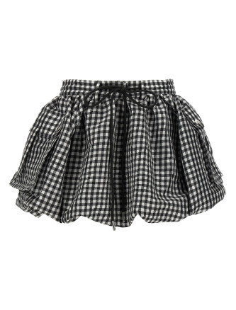 'Crinkled Check Mini Bubble' skirt