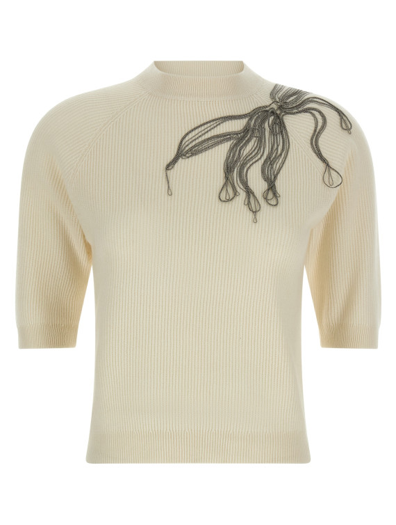 'Shiny Flower Embroidery' sweater #1