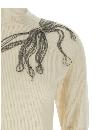 'Shiny Flower Embroidery' sweater #