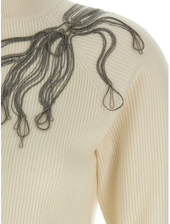 'Shiny Flower Embroidery' sweater #